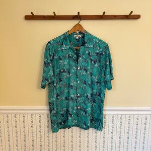 Floating Lotus Floral Button Down Top